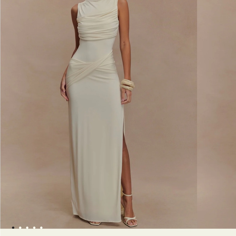 Meshki Henley Slinky Drape Maxi Dress